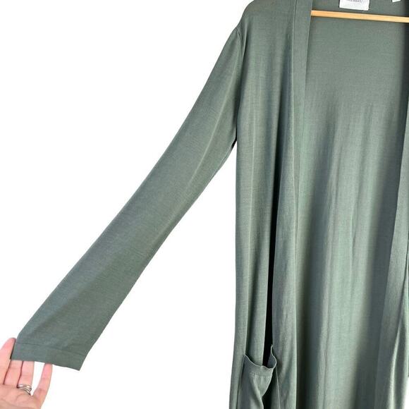 Sita Murt Long Cardigan in sage Green Lightweight 100% Cotton, Size EU 40 / US 8 - Picture 6 of 13